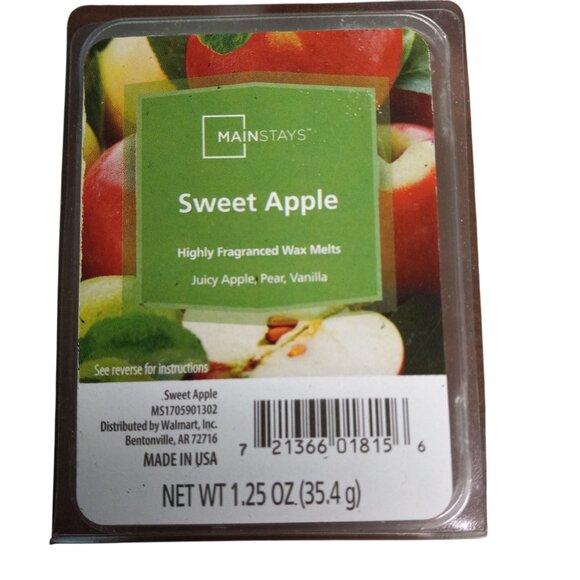Mainstays Sweet Apple Scented Wax Melts 1.25 Oz Juicy Apple Pear Vanilla NEW - Picture 2 of 4